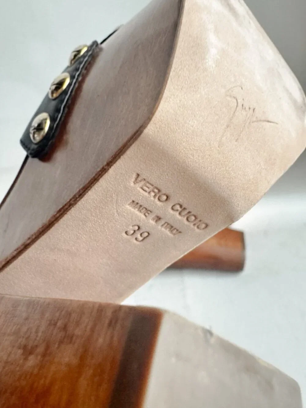 Giuseppe Zanotti High Platform Clog Heels Chocolate Brown Leather 39 - Picture 9 of 13